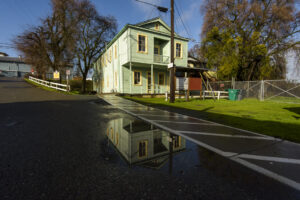 Locke Boarding house on a rainy day.